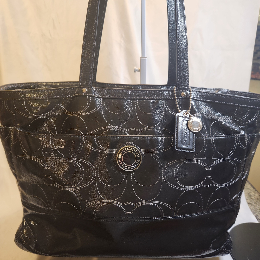 Coach Signature Stitch Large Leather Tote Bag
